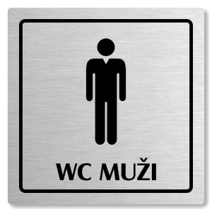 WC muži, 80x80mm, stříbrná, Arizona